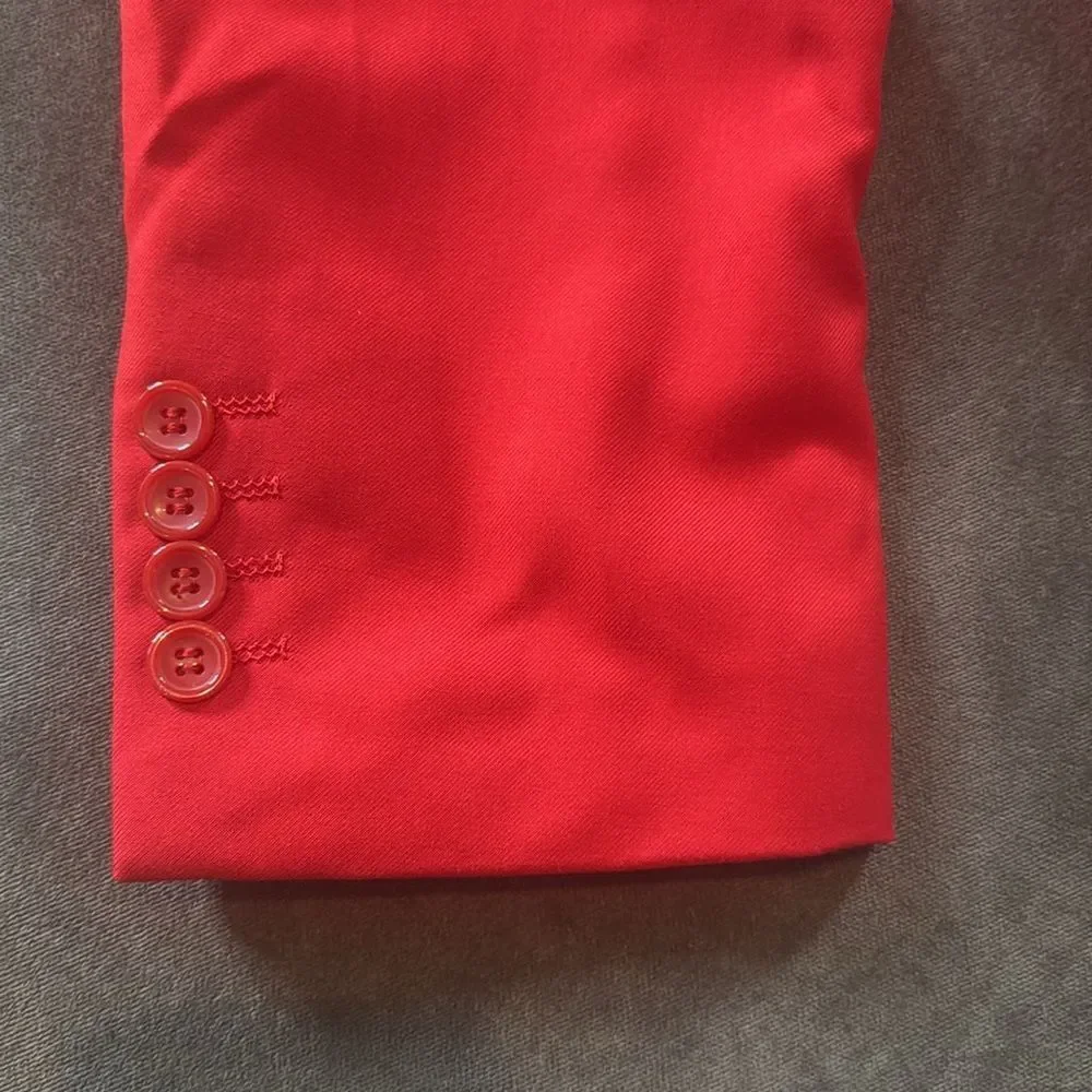 Men’s Red Slim Fit Suit Jacket Blazer Prom Party Formal Size 42 NWOT